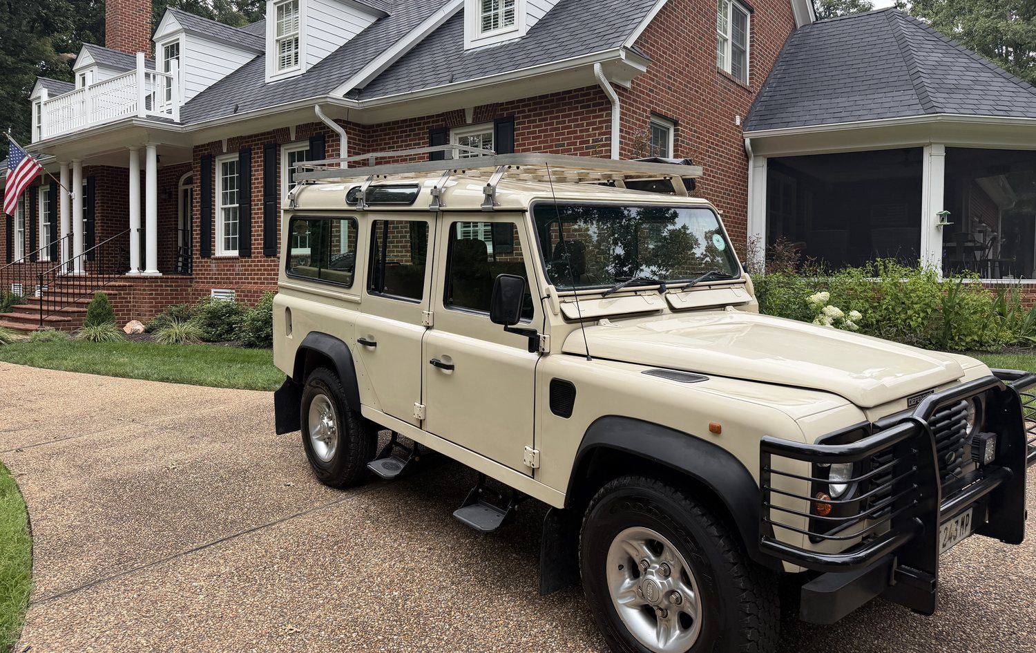 Alfie, a South African Land Rover Defender 110, in Powhatan, Virginia